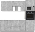 Готовая кухня Интерлиния Мила Лайт 2.3 ВТ без столешницы (бетон/бетон)