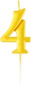 Свеча для торта Meshu Цифра 4 MS_59471 (золото)
