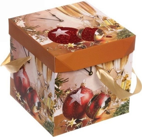 Упаковка подарков Серпантин Бой курантов 15x15x15 см 214-040