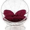 Кресло M-Group Апельсин 11520102 (белый ротанг/бордовая подушка)