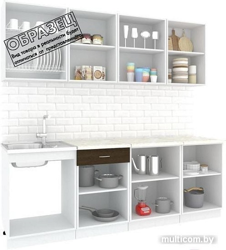 Кухня Кортекс-мебель Корнелия Экстра 2.3м (венге светлый/венге/мадрид)