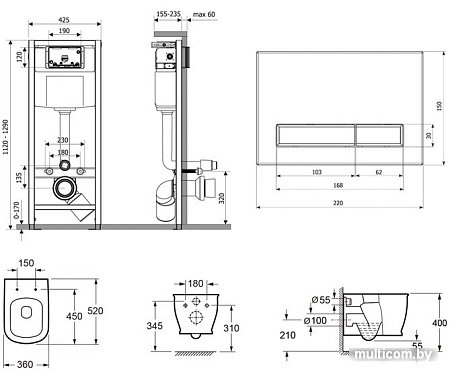 Унитаз Lavinia Boho Relfix Bell Pro Rimless 6 в 1 77040040