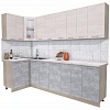 Готовая кухня Интерлиния Мила 12x28 (вудлайн кремовый-бетон-бискайская сосна)