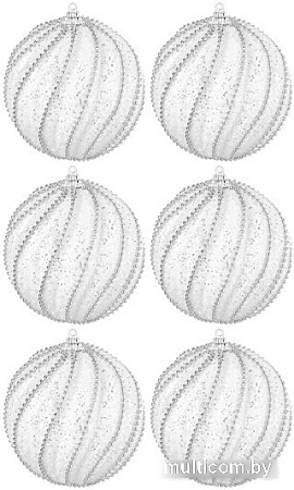 Елочная игрушка Elan Gallery Линии на белом 970111