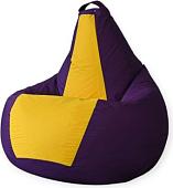 Кресло-мешок Mio Tesoro Груша Kombo XXL GF-130x85-FZH (фиолетовый/желтый)