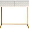 Консольный стол Shtabe Simple 7011 эко (травертин/белый/золото)