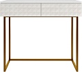Консольный стол Shtabe Simple 7011 эко (травертин/белый/золото)