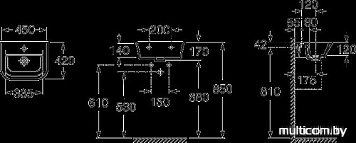 Умывальник Roca The Gap 45x42 (327477000)