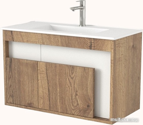 Дабер Тумба под умывальник 016 WeltWasser Deilbach 7517-80 Т16.8W.0.21 (дуб галифакс/белый)