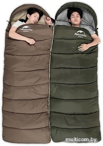 Спальный мешок Naturehike U350 NH20MSD07 (правая молния, коричневый)