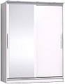 Шкаф-купе Глазов Strike 1600 ЛДСП с зеркалом (белый)