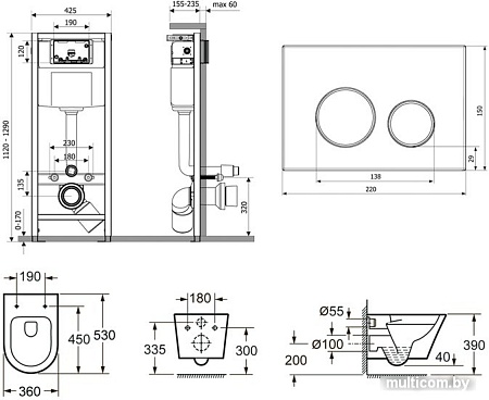 Унитаз Lavinia Boho Relfix Biore Rimless 6 в 1 77040107