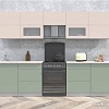 Кухня Интерлиния Мила Матте 3.0 Б (слоновая кость/мята/травертин серый)
