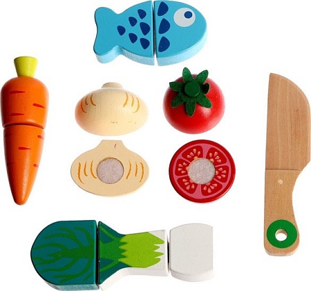 Набор игрушечных продуктов Sima-Land Овощи и рыба 7077273