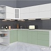 Угловая кухня Интерлиния Мила Матте 1.5x2.5 А левая (белый/мята/опал светлый)