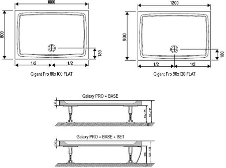 Душевой поддон Ravak Galaxy Gigant Pro Flat 120x90 [XA03G711010]