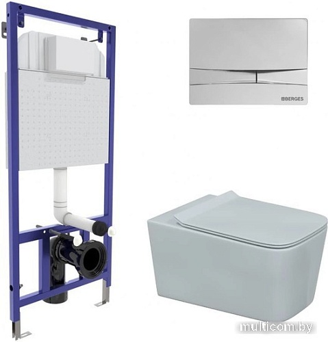 Унитаз Berges Wasserhaus Floe Rimless + Floe Slim SO + Novum525 + F3 043223