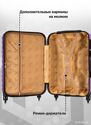 Чемодан-спиннер L'Case New-Delhi BCP-1205 (L, фиолетовый)