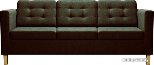 Диван Brioli Дилли клетка Д трехместный (рогожка, J5 коричневый/светлые н.)