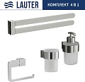 Набор аксессуаров для ванной Lauter 21TS3018 + 21TS3020 + 21TS3014 + 21TS3003 (Chrome, 4 предмета)