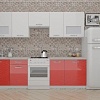 Кухня ВерсоМебель ЭкоЛайт-6 2.7 (белый/красный)