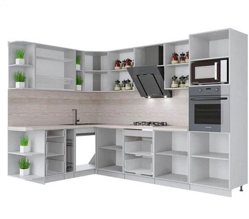 Готовая кухня Интерлиния Мила Крафт 1.88x3.0 левая (дуб снежный)