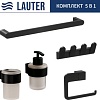 Держатель для туалетной бумаги и освежителя Lauter 21TS3019 + 21TS3021 + 21TS3009 + 21TS3015 + 21TS3006 (Matt Black, 5 предметов)