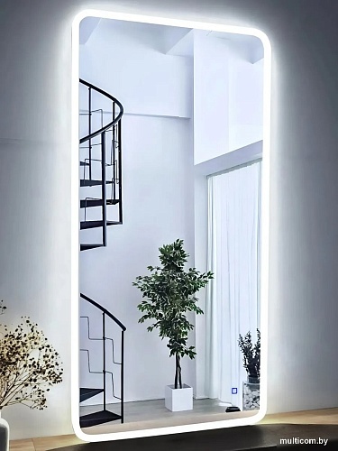 Зеркало с подсветкой eMZe Smartphone 50x100 LED.UV.SMART.50.100.BEL (белый с УФ-окантовкой и подсветкой)