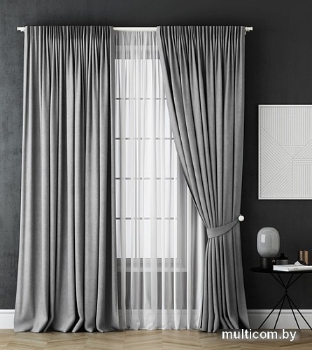 Комплект штор и гардин Pasionaria Каспиан 340x230 (3 шт, серый)