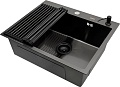 Кухонная мойка ARFEKA ECO AR мойка 600*500, роллер-мат, дозатор Black