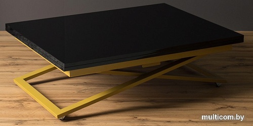 Стол-трансформер Levmar Compact G27/S90 (черный глянец/золото)