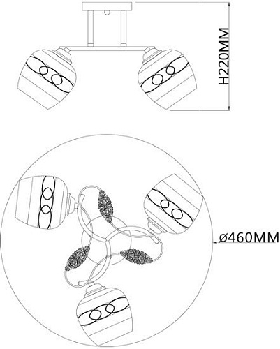 Люстра средней высоты Escada Aiva 1110/3PL