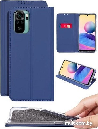 Чехол для телефона Volare Rosso Book case series для Xiaomi Redmi Note 10 (синий)