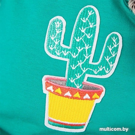 Мягкая игрушка Basik & Co Басик в изумрудном комбинезоне с кактусом (19 см)