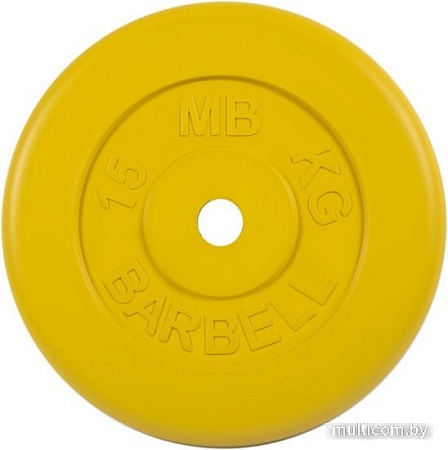 Диск MB Barbell Стандарт 26 мм (1x15 кг, желтый)
