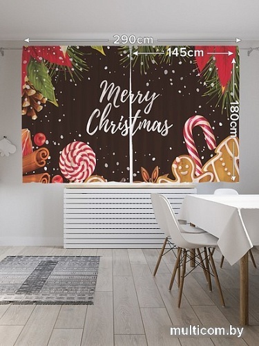Комплект штор JoyArty Новогодние сладости Oxford DeLux 1.45x1.8 м pox_380865 (2 шт)
