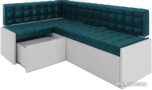 Угловой диван Мебель-АРС Ганновер левый 178x82x103 (сине-зеленый Star Velvet 43 Black Green)