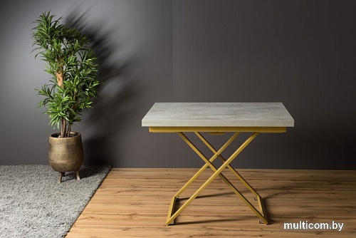 Стол-трансформер Levmar Compact D51/S90 (бетон/золото)