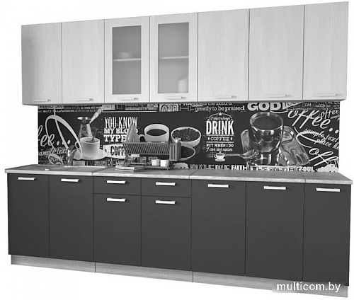 Готовая кухня Интерлиния Мила 27 (ваниль-бетон-травертин)