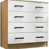 Комод МебельЭра К800 3/2 (дуб вотан/белый гладкий)