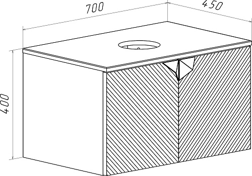 Runo Тумба под умывальник Андорра 70 (подвесная, графит/дуб коньячный)