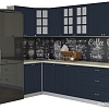 Готовая кухня Интерлиния Мила Деко 1.2x2.6 (индиго/индиго/опал светлый)