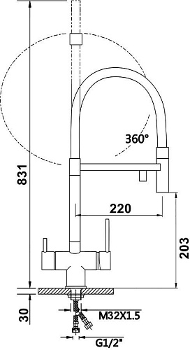 Смеситель Vieir 15039-C