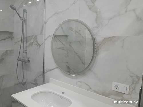 Пекам Зеркало LED Ring1-100x100 (механическая клавиша выключения)