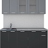Кухня Интерлиния Мила 17-60 (антрацит/серебро)