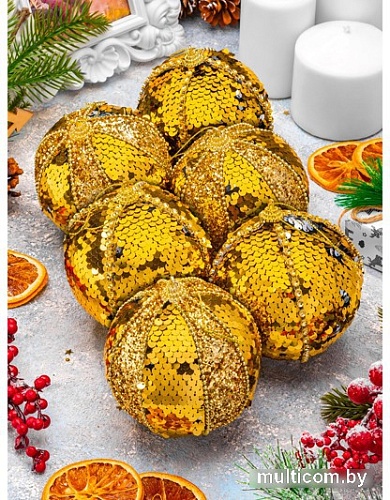 Елочная игрушка Elan Gallery Золотые пайетки 970103 (золотистый)