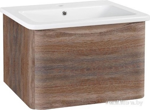Runo Тумба с умывальником Runo Тоскана 80 + Никсон 80 (подвесная, темное дерево)