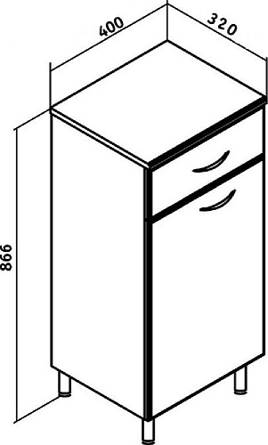 Runo Тумба для ванной 40 с корзиной для белья (напольный)