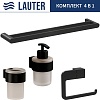 Набор аксессуаров для ванной Lauter 21TS3019 + 21TS3021 + 21TS3015 + 21TS3002 (Matt Black, 4 предмета)