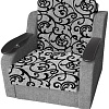 Кресло-кровать Асмана Виктория с декором (рогожка завиток черный/рогожка серая)